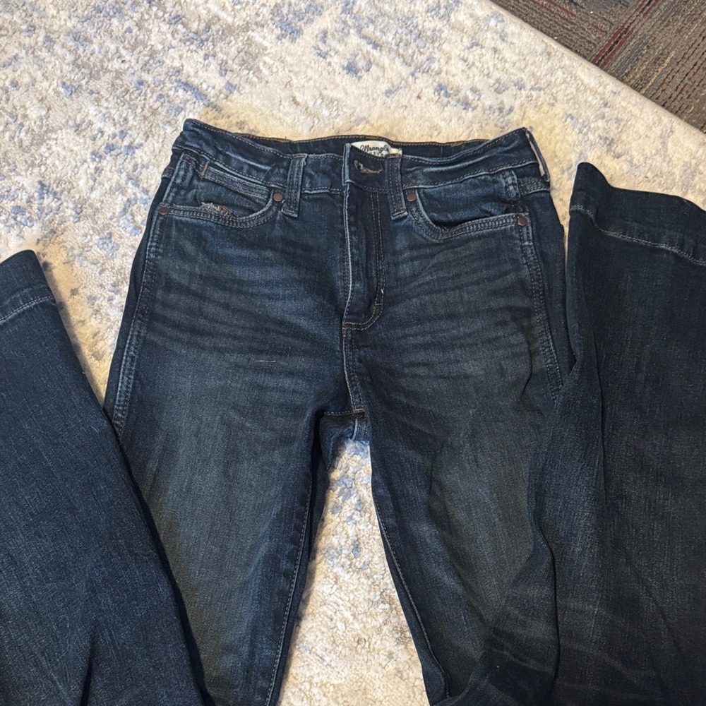 Wrangler Dark Blue Flare & Wide Leg Jeans